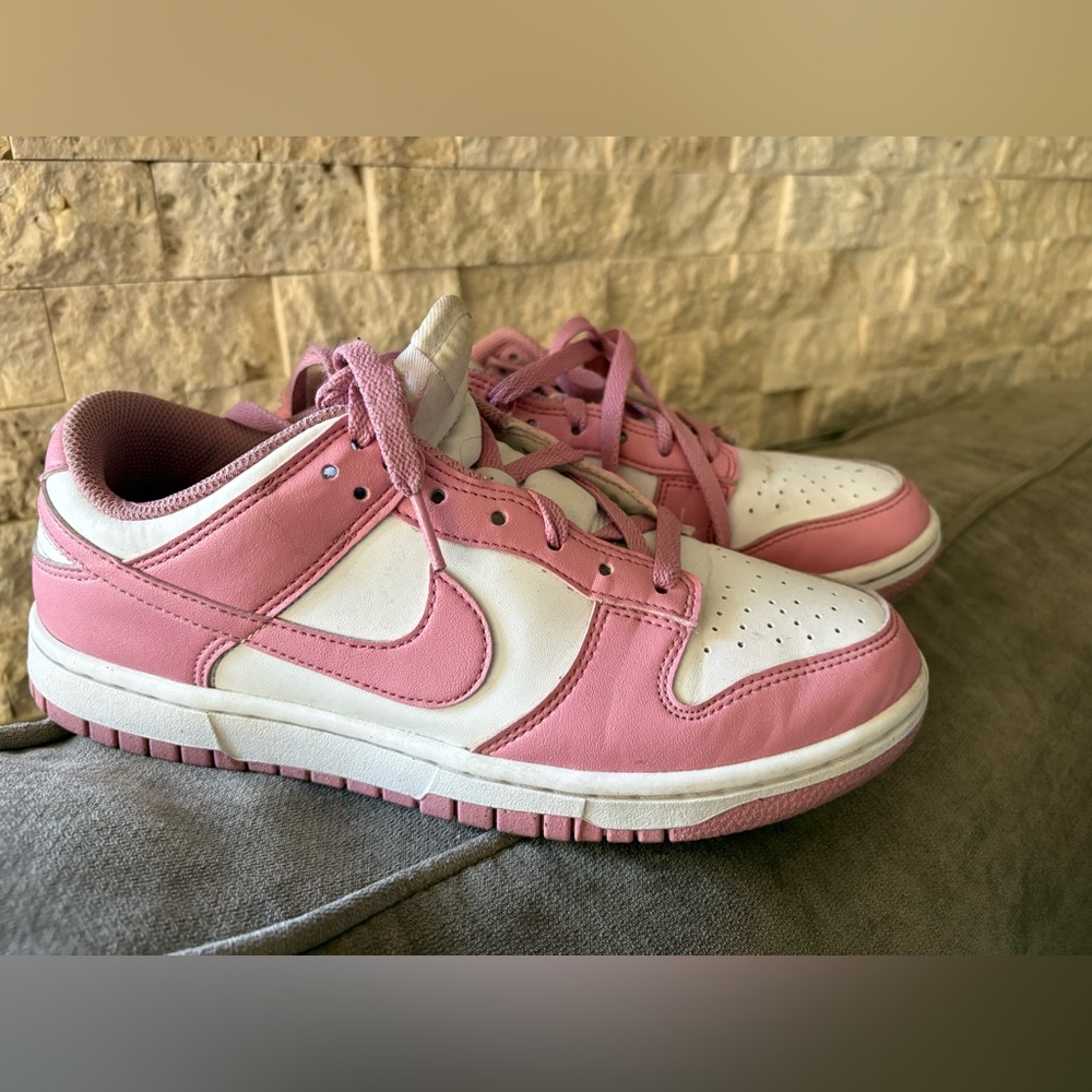 Nike Women's Dunk Low Pink Foam and White Sneakers Size 8.5